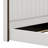Tall Headboard Upholstered Bed With Vertical Striped And Wingback Design