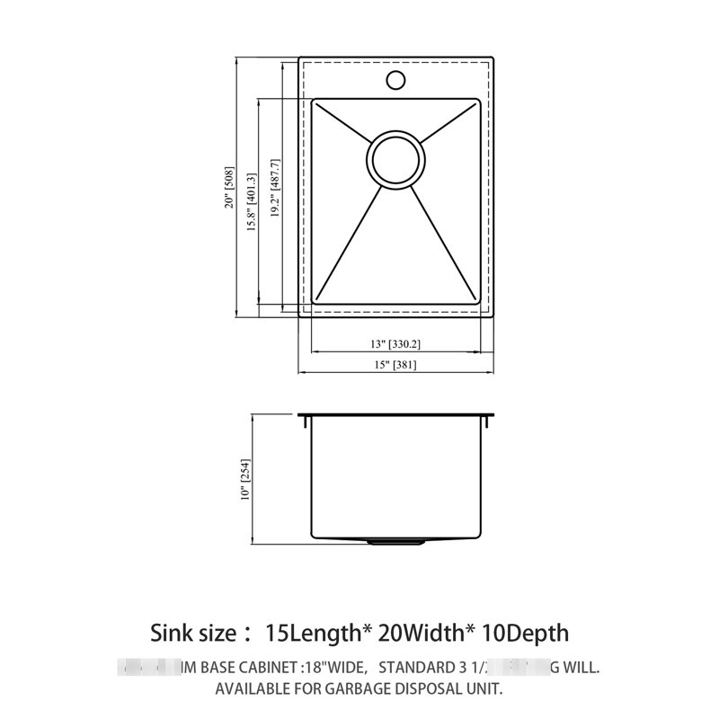 15X20x10 Inch Stainless Steel Drop - In Kitchen Sink 16 Gauge, Commercial Grade Brushed Surface, X Shaped Water Guide, 3Mm Pad, Complete Installation Kit Inch, Steel, Sink, Rust Design, Dish Grid,