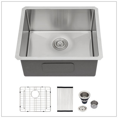 21 Inch Undermount Sink - 21"X18"X9" Undermount Stainless Steel Kitchen Sink 18 Gauge 9 Inch Deep Single Bowl Kitchen Sink Basin