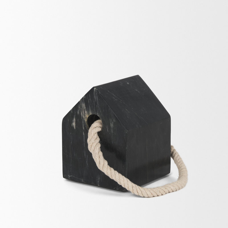 Aadrith Marble/Granite Weighted Floor Stop, Black