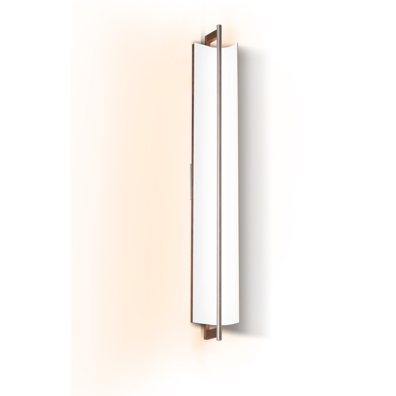 Allavo 40" Dimmable LED Bath Sconce, 2700K - 120V AC, Textured White, Walnut
