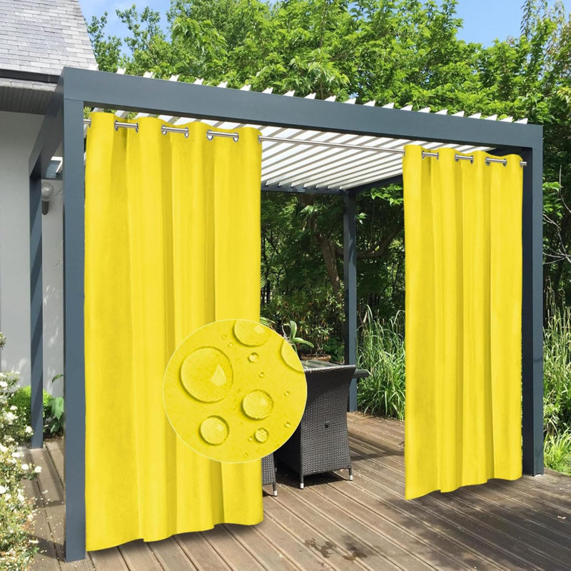 Outdoor Curtains Windproof Weatherproof Porch Curtains Premium Thick Outdoor Privacy Grommet Top Panels For Patio  Gazebo And Pergola  2 Panels