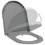 Grey Plastic Standard Adjustable Armrests Toilet Seat Oval-369684997