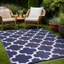 Tapis intérieur / extérieur bleu / blanc rectangulaire en polypropylène Aldo-960560319