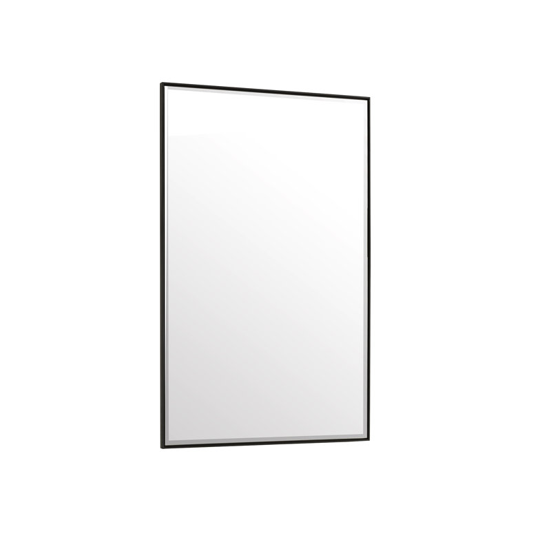 Rohe Metal Flat Mirror, Matte Black, 26" W x 40" H