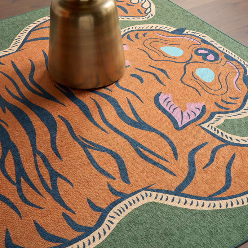 Tapis lavable à motif tigre sauvage de Society6, Rectangle 7'6" x 9'6"