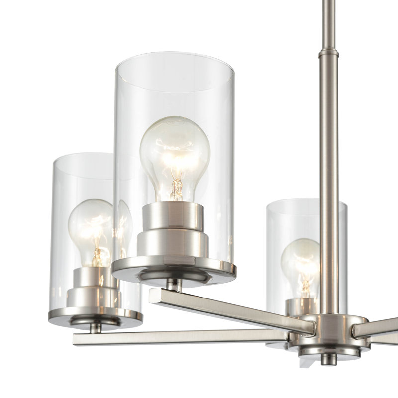 Lustre traditionnel à 5 lumières Verlana, Nickel brossé
