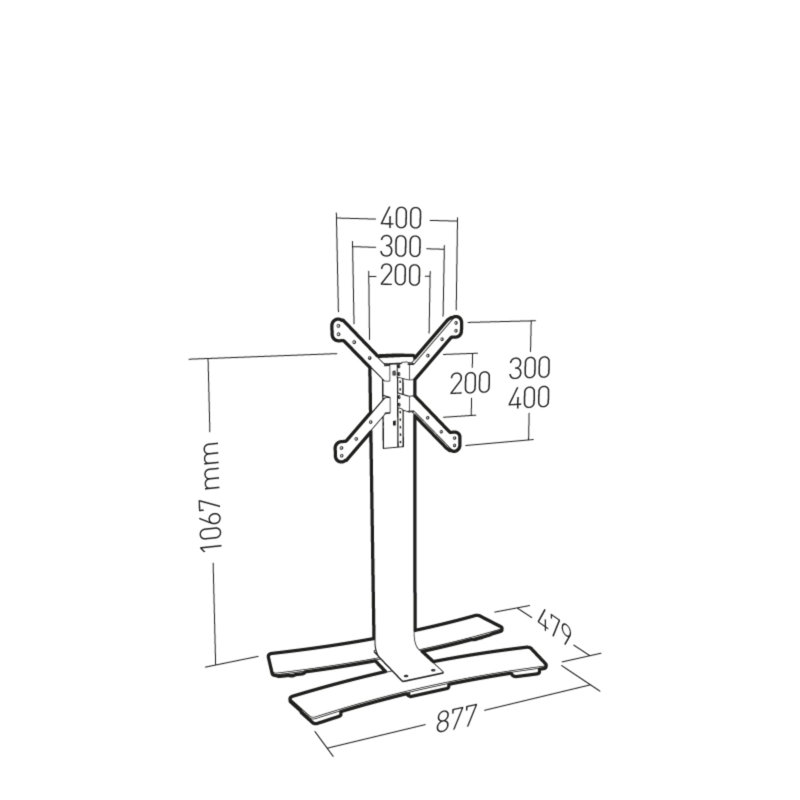 Devera Floor Stand Mount for 28"-50" LCD/Plasma/LED, Black