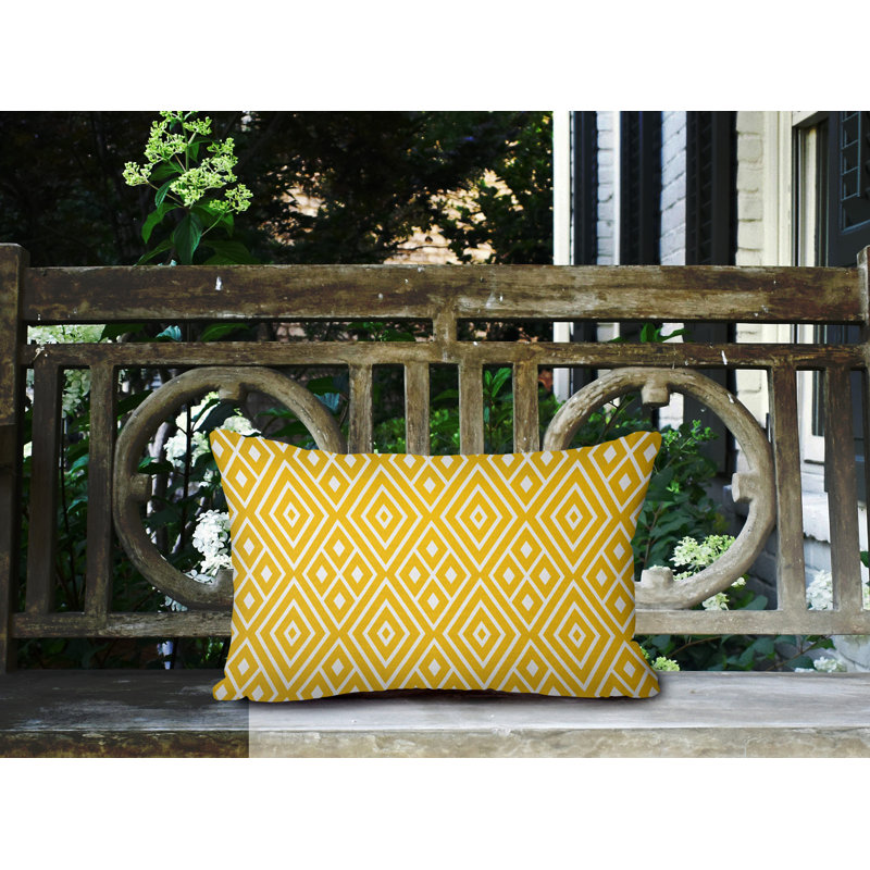 Housse et insert de coussin rectangulaire d'extérieur Nina, Jaune
