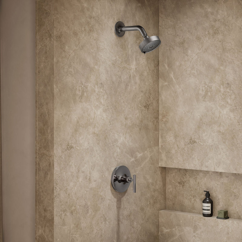Kohler Purist® Rite-Temp Shower Valve Trim with Lever Handle, Less Showerhead, Vibrant Titanium