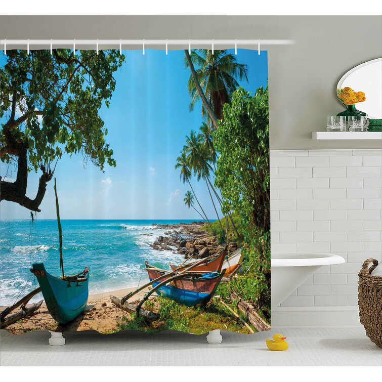 Bathroom Sets Tropical Paradise With Hammock Shower Curtain Small