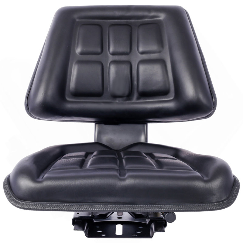 Siège de tracteur avec tondeuse compacte à glissière noire en acier / PVC, H 18 po x l 19,7 po x P 19,7 po