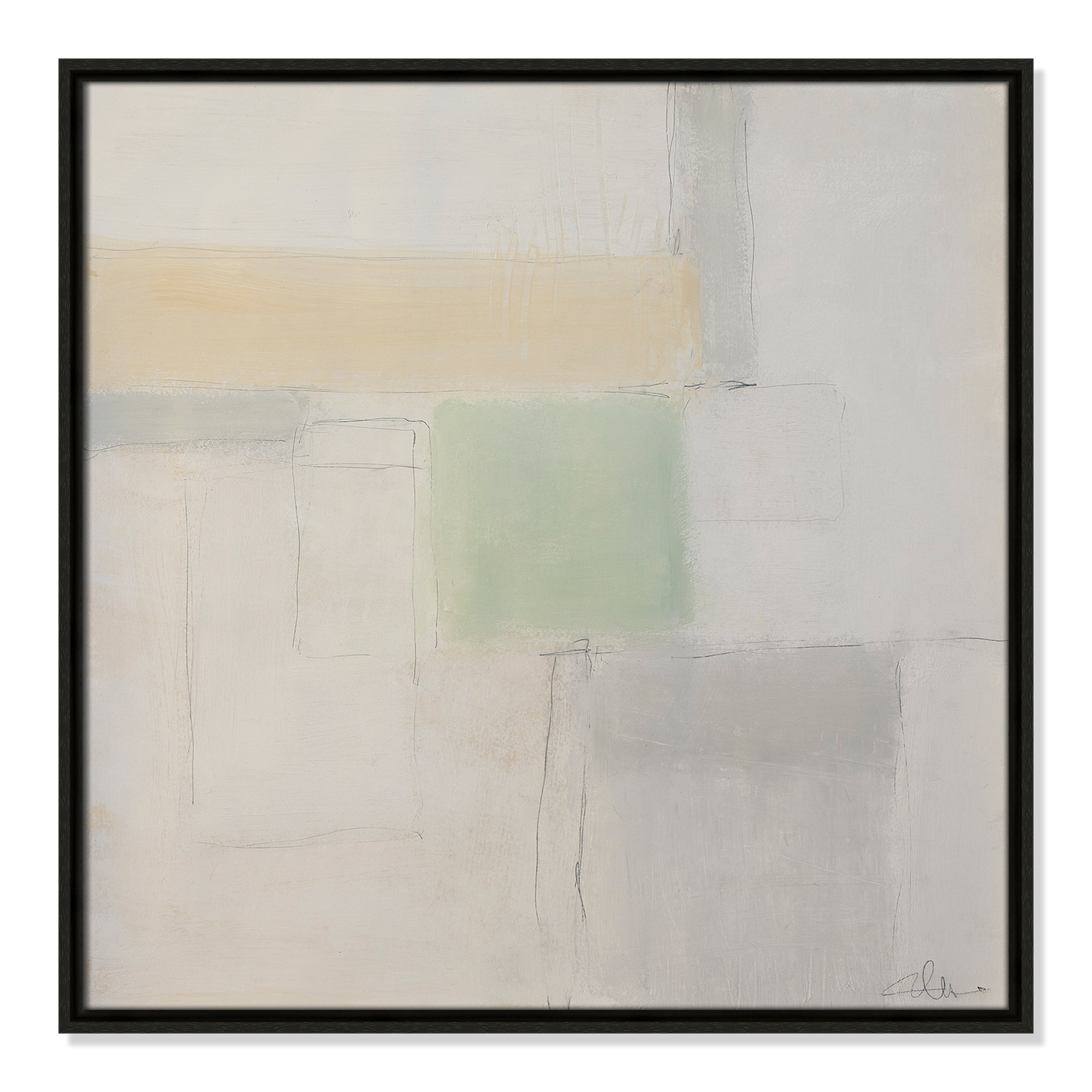 Powder Room Whispers-I by - Floater Frame Print on Canvas, Espresso Framed, 25.5" H x 25.5" W x 2" D