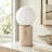 11.5" Modern Travertine Table Lamp with Milky Glass Globe Shade for Bedroom, Living Room and Nightstand Desk