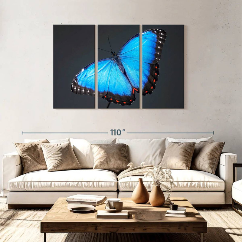 Morpho Blue Butterfly, 48" H x 74" W