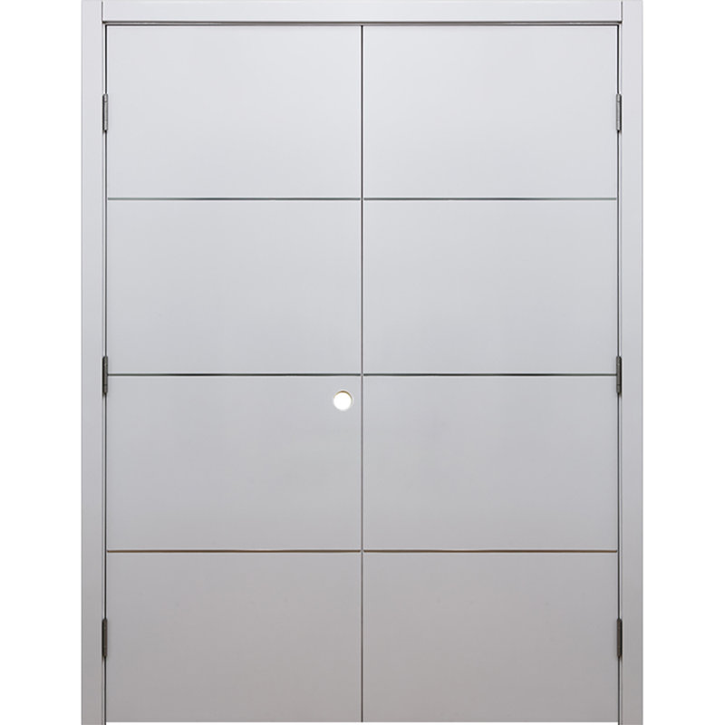 Double porte intérieure stratifiée HG-008, 36 po x 80 po, Blanc, S'ouvre à gauche vers l'intérieur
