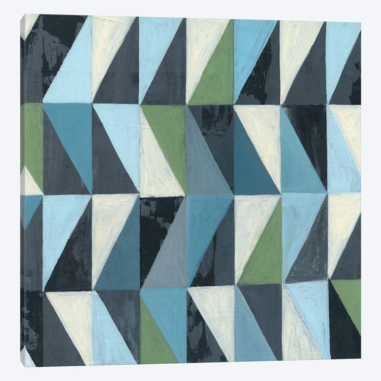 « geometric iii », reproduction sur toile, H 26 po x l 26 po x P 1,5 po, Pas de tapis, Toile tendue