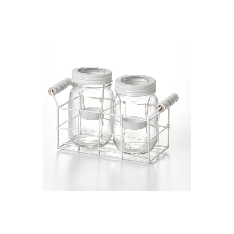 Pots de support en métal Clift, Blanc