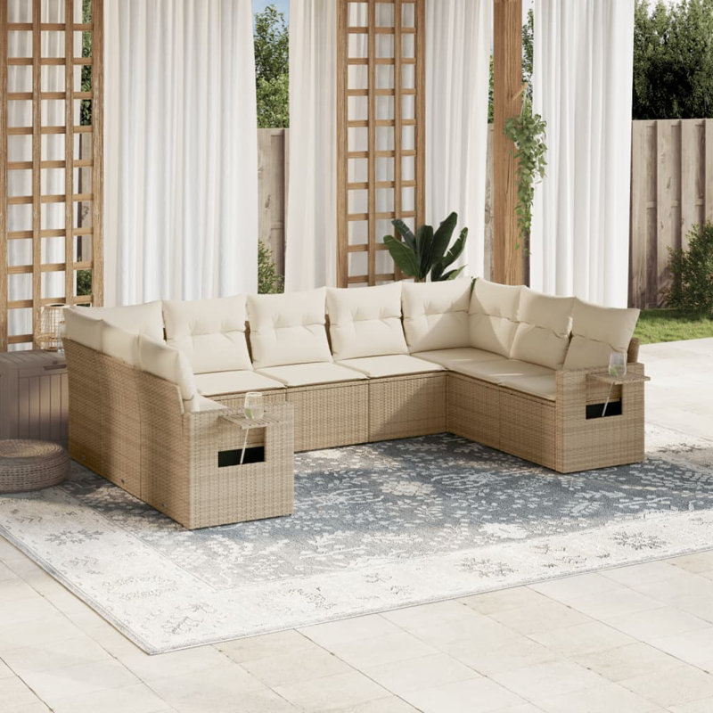 Ensemble de canapé de jardin Vidaxl beige, blanc crème