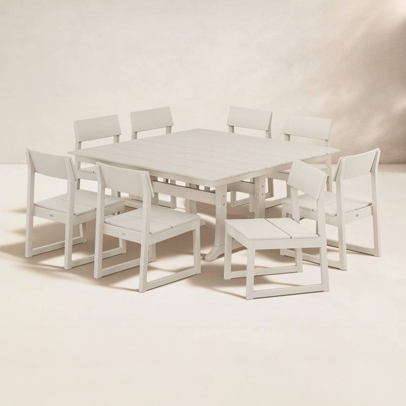 Ensemble de salle à manger rectangulaire pour 8 personnes 59,5 po Edge, Sable
