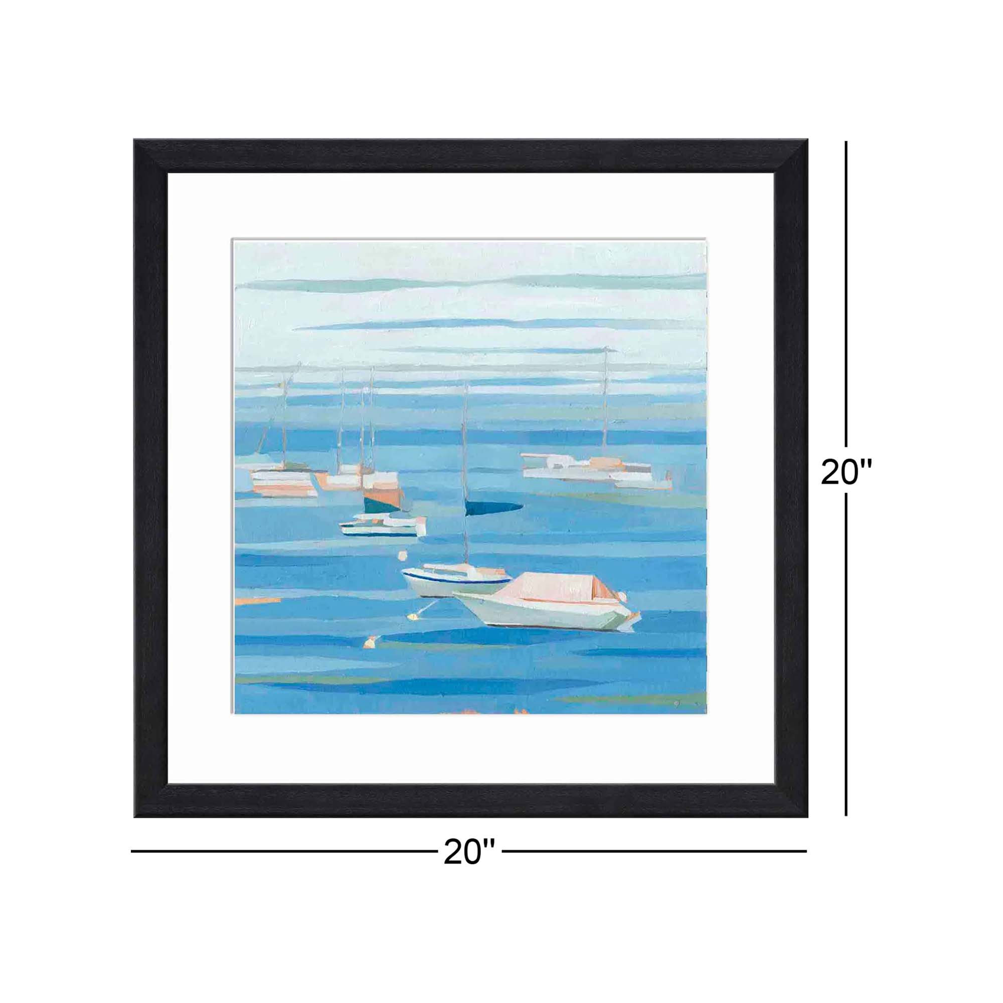 Summer Regatta I by Emma Scarvey, Black, 20"H x 20"W