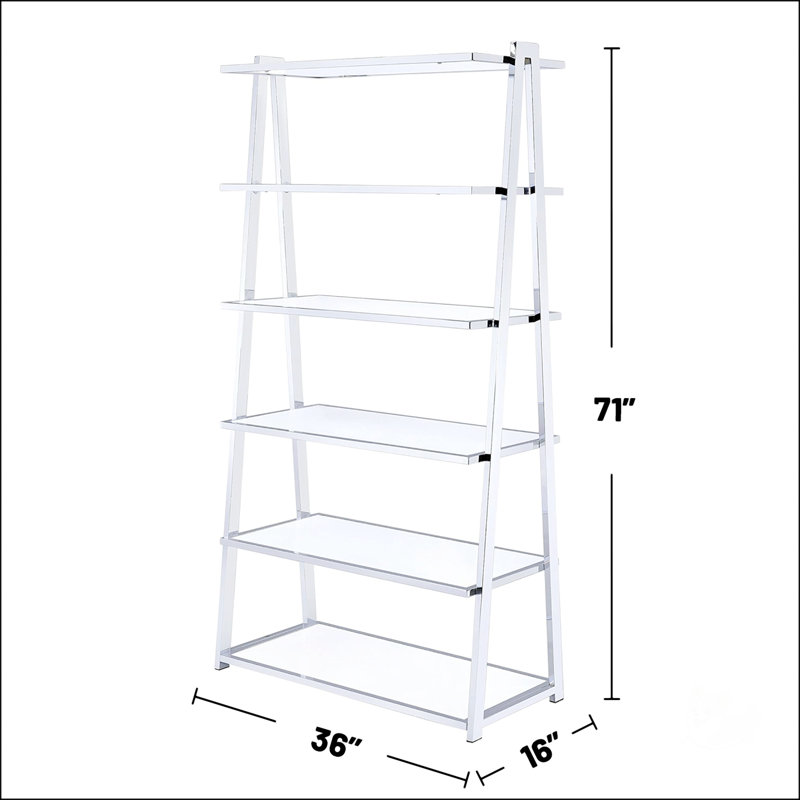 6 tablettes fixes à 6 niveaux, Chrome/blanc