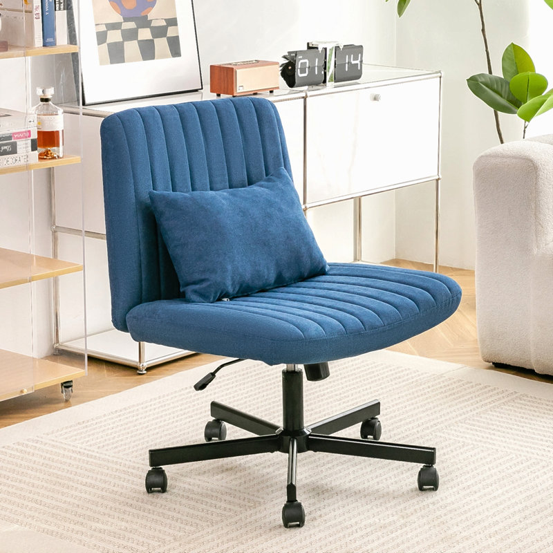 Chaise de bureau moderne en lin, Linen, Blue