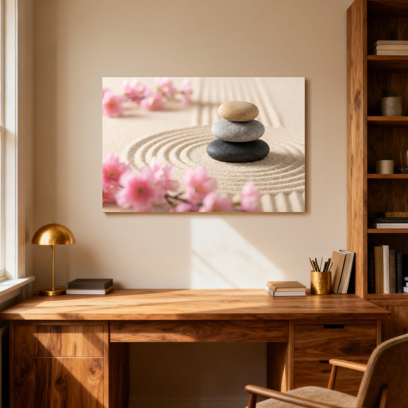 Motif de cerisiers en fleurs Fashion Zen, H 28 po x l 40 po