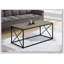 Table basse contemporaine contemporaine avec plateau taupe foncé et structure en métal noir, parfaite pour les salons modernes