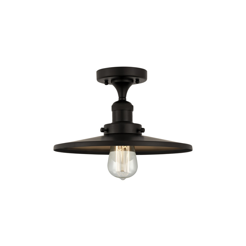 Plafonnier semi-encastré Rouvin, Noir mat, Noir mat, H 6 po x l 16 po x P 16 po
