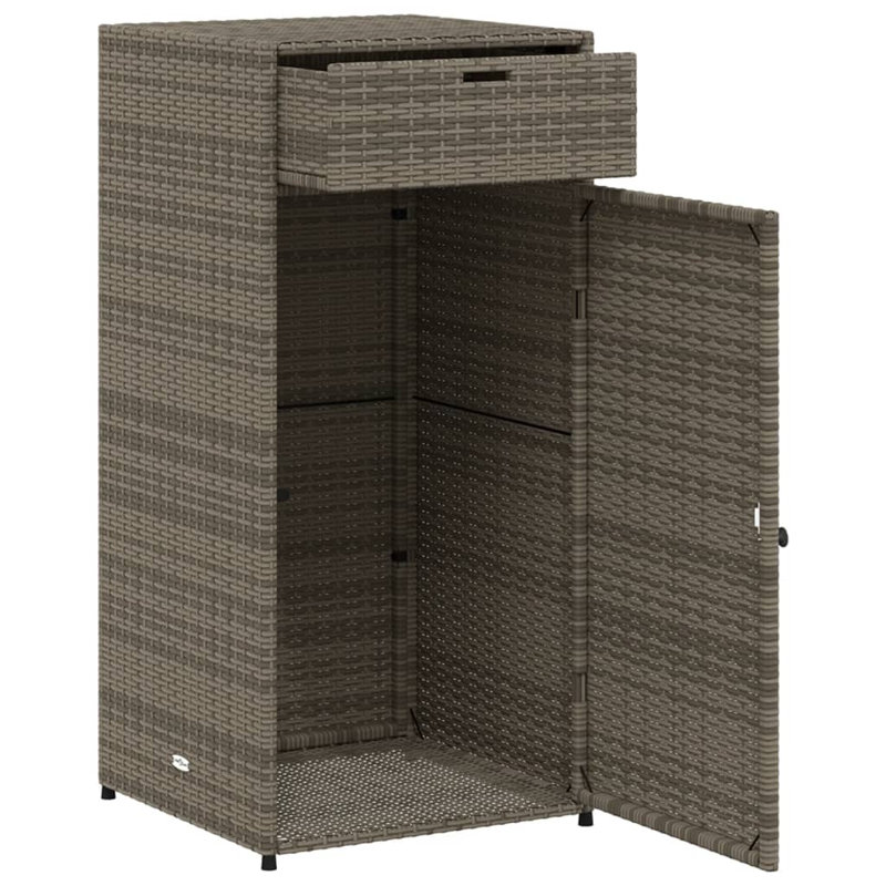 Garden Storage Cabinet 55X55x111 Cm Poly Rattan, Grey