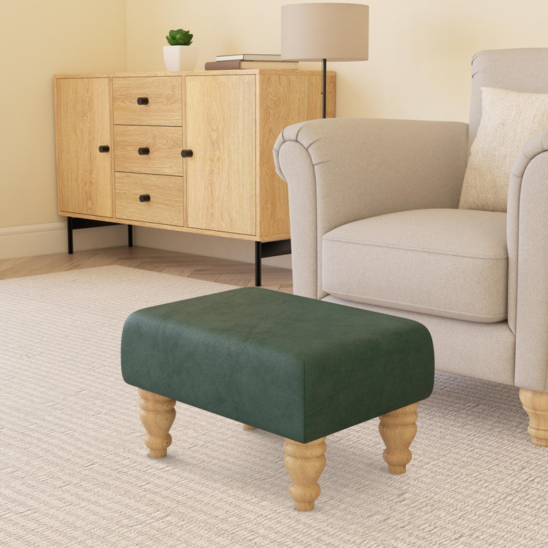 Manufactured Wood Accent Stool, Nut Brown Brown, Natural, Style Leather