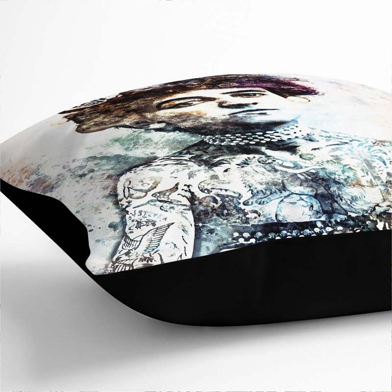 Square Throw Cushion, Black, 40cm H x 40cm W x 15cm D