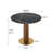 33.5" Contemporary 2 - Person Dining Table with Windmill Shape Wooden Pedestal Leg & Gold Base for Small Space-815892160