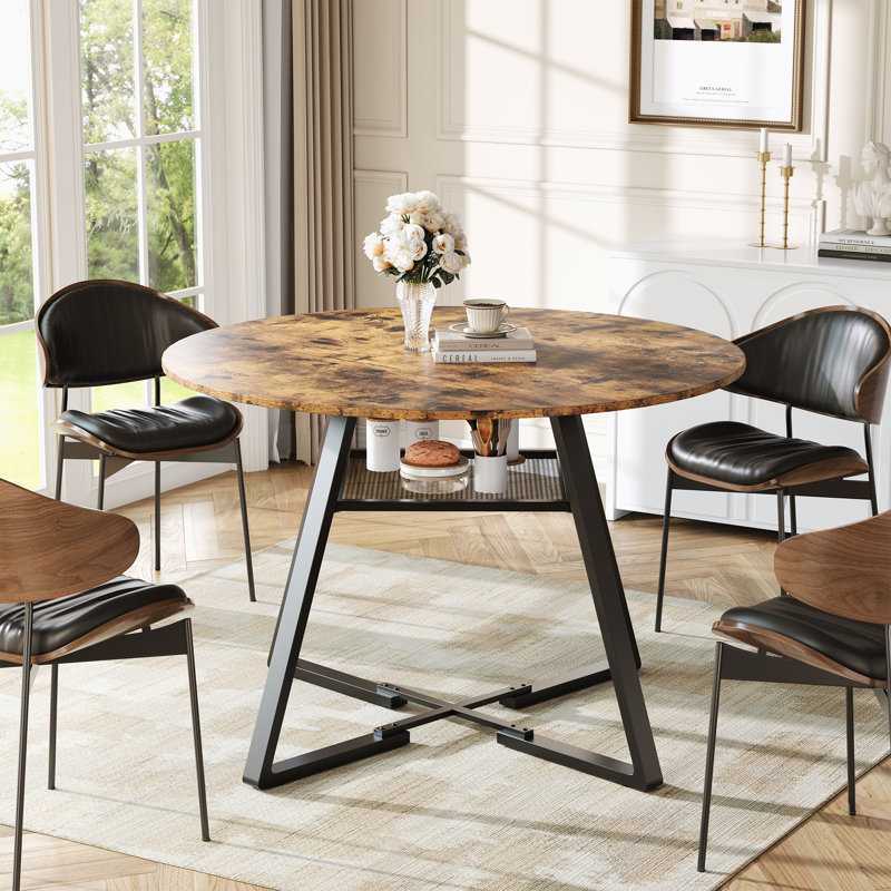 Round Metal Base Dining Table