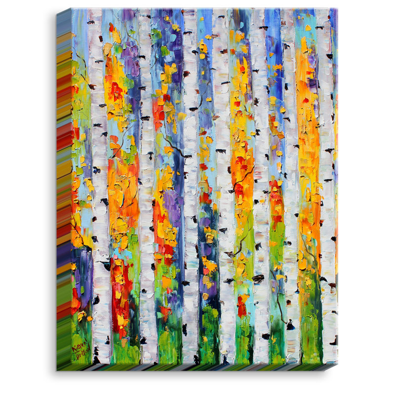 « bouleau trees », impression, H 20 po x l 16 po x P 1,5 po, Toile tendue