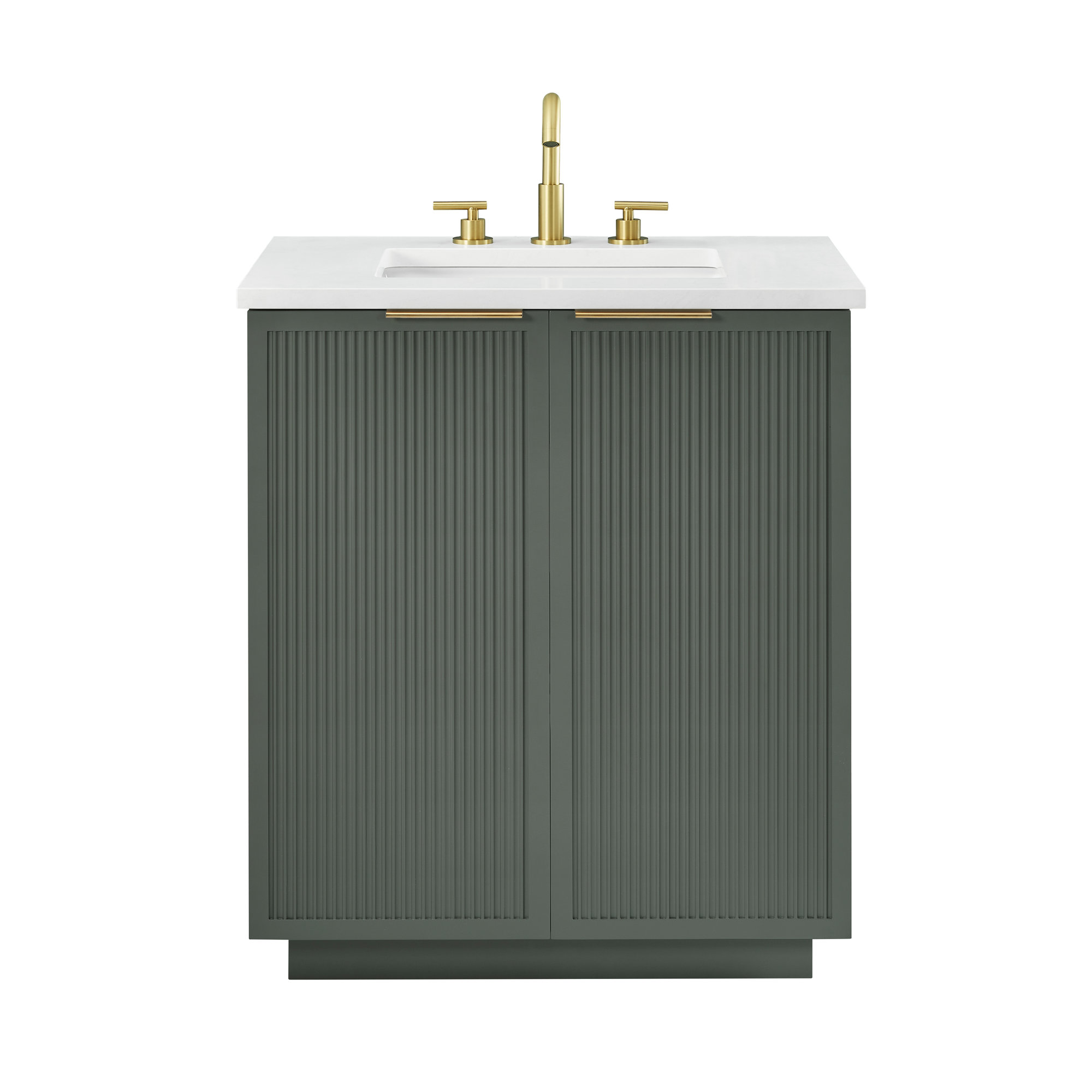 Aderyn 30" Single Vanity, Vintage Green/Brushed Bronze