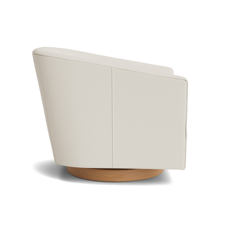 Cooper Full Swivel Leather Chair, Natural, Greenwich Performance Leather - Cream