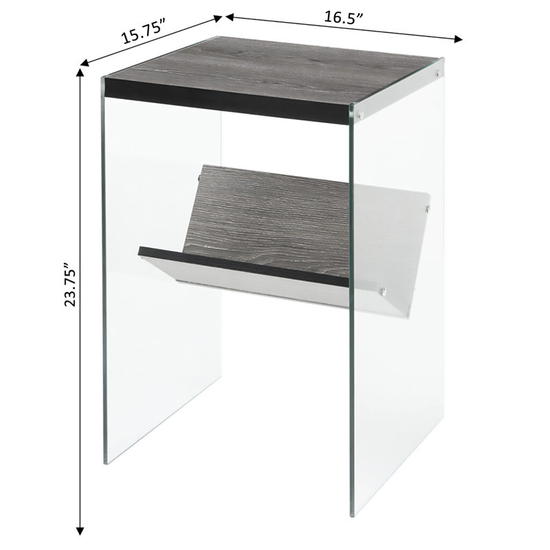 Allegonda Marble Top End Table, Weathered Grey