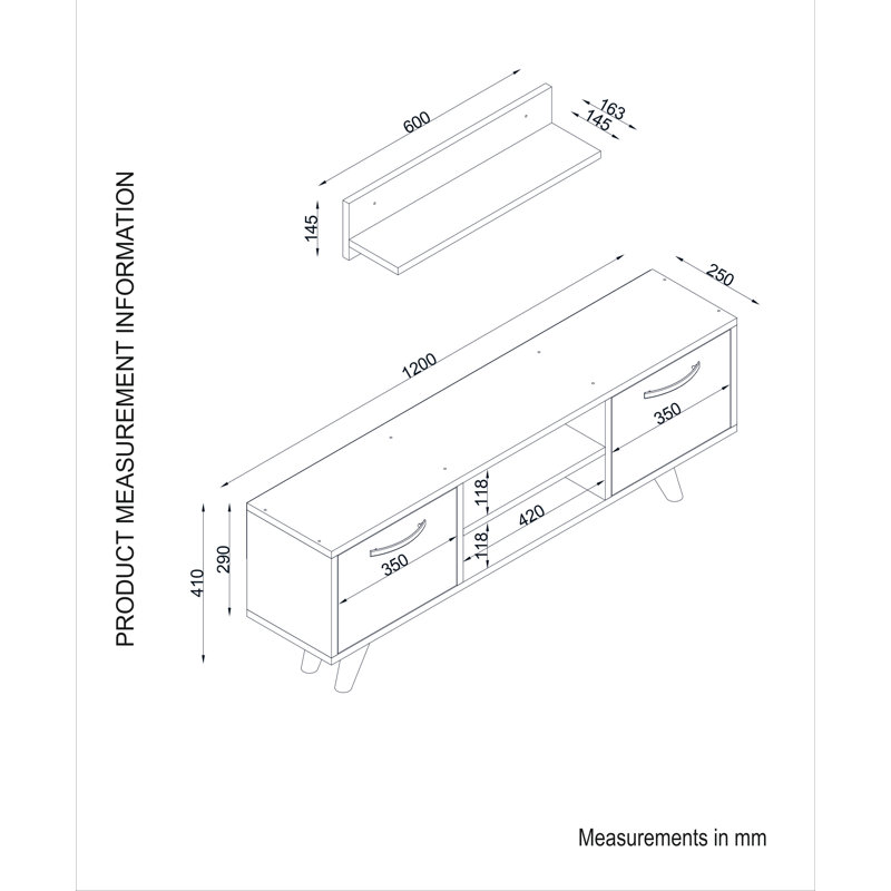 Palos Unfinished TV Stand for TVs up to 50"