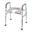 3-in-1 Raised Toilet Seat Riser, Height Adjustable 67-74cm with Padded Handles, 350lbs Capacity, Non-Slip Safety Frame for Seniors Disabled Pregnant, Fits Most Commercial Toilets