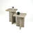 Travertine Look Square Nesting Coffee Table Set of 2 Modern Small End Table for Living Room
