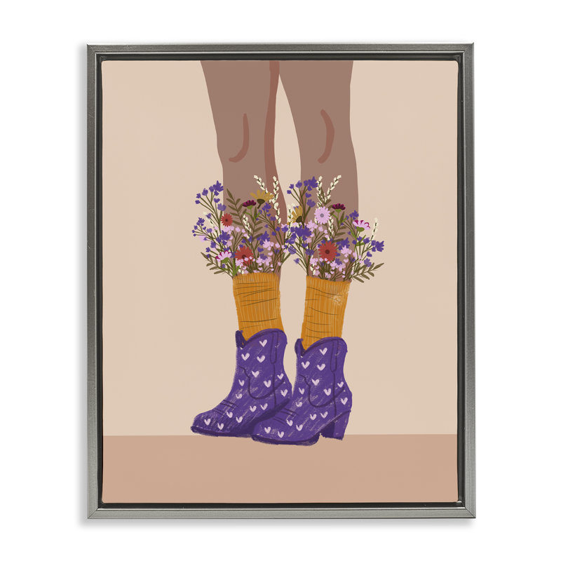 «Wildflower Fashion Illustration», reproduction d'art encadrée sur toile brune par Chen Alyesh, H 21 po x l 17 po