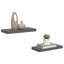 Ensemble de 2 tablettes murales flottantes en métal et MDF gris brillant-128520979-128520980