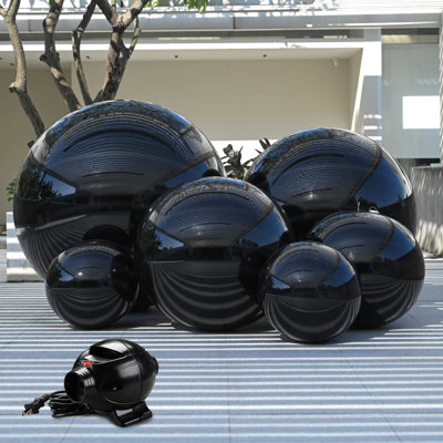 Yescom Lot de 6 boules gonflables géantes réutilisables, décoration disco suspendue pour fêtes, mariages, concerts et scènes (noir)