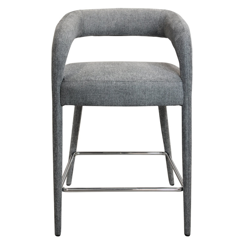 Carolin Comfy Cushioned Metal Counter Chair, Gray
