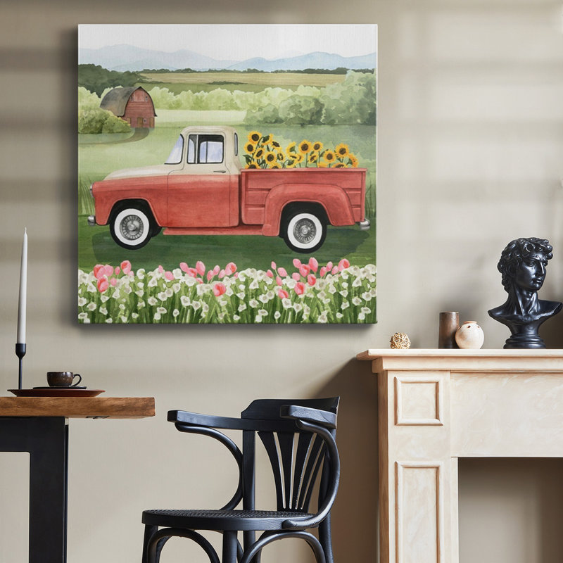 Flower Farm II - Toile tendue avec châssis de qualité supérieure - prête à être accrochée