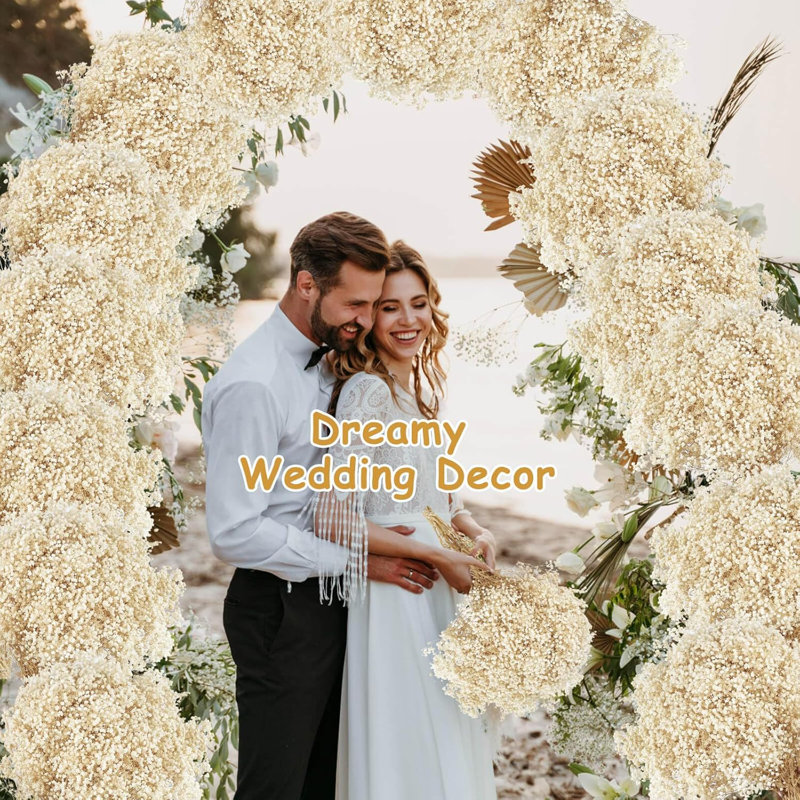 Plus de 2 000 tiges de bouquets de bébé séché, gypsophile naturelle de 17 pouces pour pièce maîtresse de mariage, remplisseur de vase et bricolage