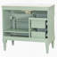 Meuble-lavabo de 36 po avec lavabo, armoire de salle de bain autoportante avec lavabo en céramique, tiroir rabattable, tablette réglable, structure en bois d'hévéa et panneaux de fibres à densité moyenne, poignées en métal, finition peinte en vert-1982757214