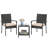  3 Piece Patio Furniture Set Outdoor Wicker Chair & Table Set w/ Seat Cushions Beige-1385469306
